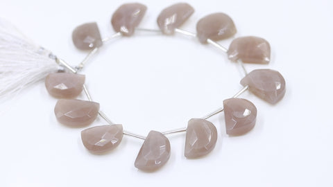 Moonstone Peach D Shape Faceted Natural Beads 8 Inches Strands