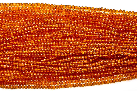 Crystal Quartz Orange Round Faceted Coated Beads