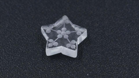 Crystal Quartz White Star Engraving Natural 12 MM Stone