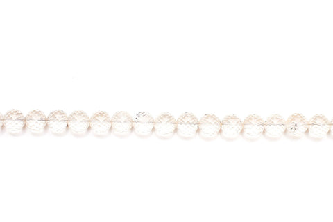 Crystal Quartz Clear Round Faceted Natural Beads