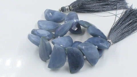 Blue Opal D Shape Faceted Natural Beads