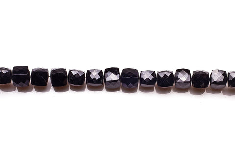 Blackspinel Black Cube Faceted Natural Beads