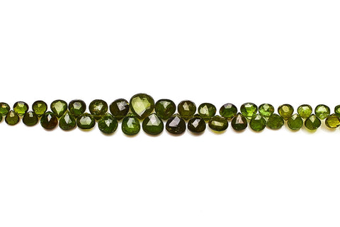 Chrondocsite Green Heart Faceted Natural Beads
