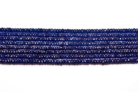 Sapphire Blue Rondelle Faceted Glass Filling Beads