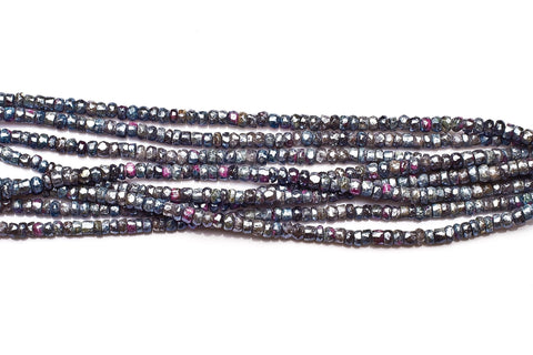 Spinel Silver Rondelle Faceted Natural Beads