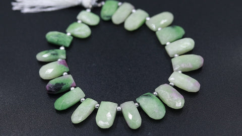 Chrysophrase Green Pencil Faceted Natural Beads 8 Inches Strands