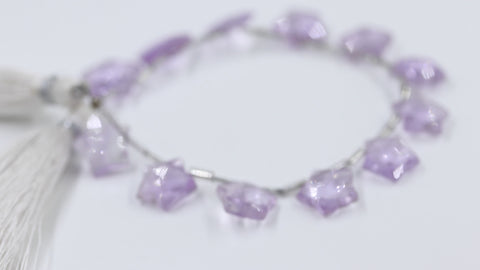 Amethyst Pink Star Faceted Natural Beads 8 Inches Strands