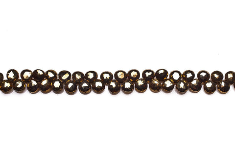 Pyrite Gold Onion Faceted Natural Beads