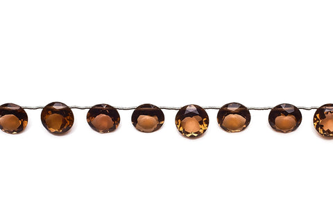 Smoky Quartz Brown Coin Faceted Natural Beads
