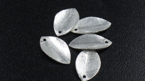 Silver Coated Brass Solid Marquis Curved Blank