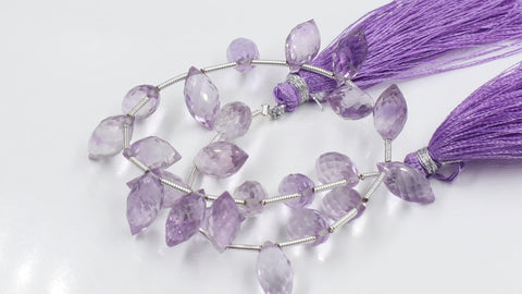 Pink Amethyst Dew Drop Faceted Natural Beads