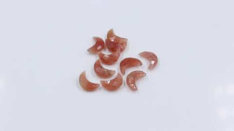 Sunstone Brown Moon Carving Natural 11 MM Beads