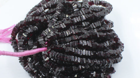 Garnet Square Chips Smooth Natural Beads 16 Inches Strands
