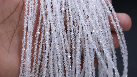 Herkimer Quartz White Diamond Faceted Natural Beads 16 Inches Strands