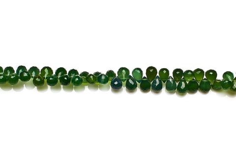 Green Agate Green Drop Faceted Natural Beads