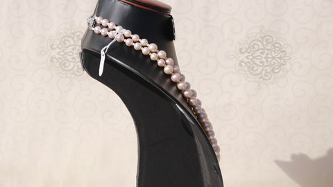 Pearl Peach Round Smooth Natural Beads Necklace 20 Inches