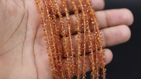 Orange Sapphire Drop Faceted Natural Beads 16 inches