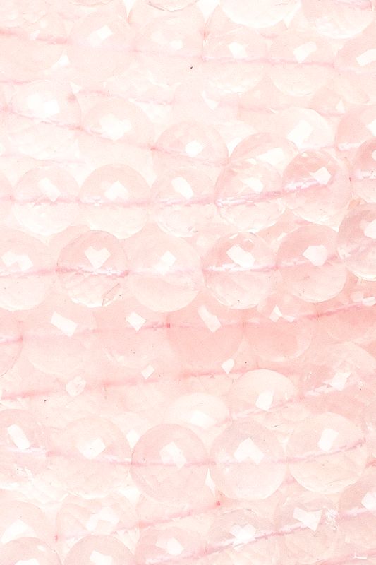 Rose Quartz Pink Round Faceted Natural Beads