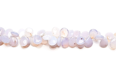 Chalcedony Sky Blue Pear Faceted Natural Beads