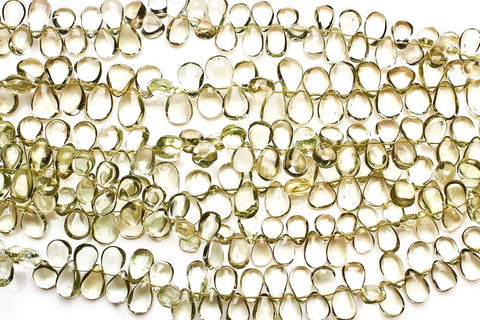 Green Amethyst Green Pear Smooth Natural Beads