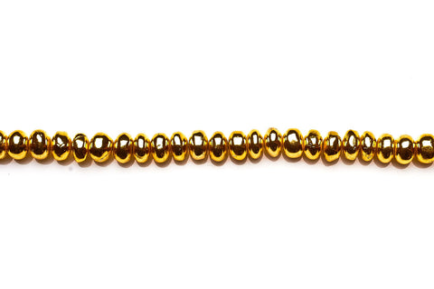 Pyrite Gold Rondelle Smooth Coating Beads