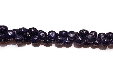 Sodalite Dark Blue Onion Faceted Natural Beads