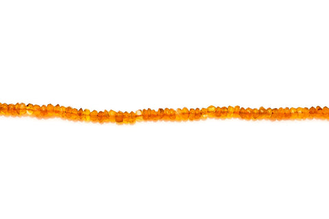 Carnelian Orange Rondelle Faceted Natural Mini Beads