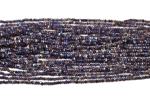 Blue Labradorite Rondelle Faceted Natural Beads