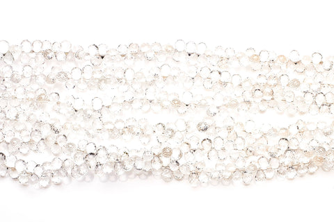 Crystal Quartz Clear  Drop Faceted Natural Beads