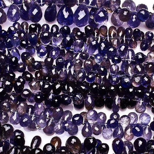 Iolite Blue Drop Faceted Natural Beads