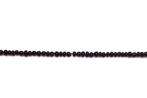 Black Stone Black Rondelle Smooth Natural Beads
