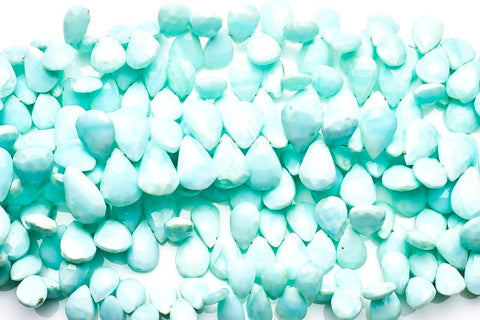 Opal Sky Blue Pear Faceted Natural Beads