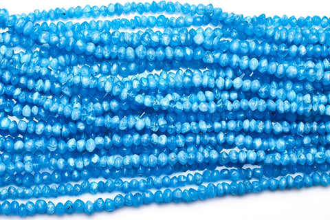 Moonstone Blue Rondelle Smooth Coated Mini Beads
