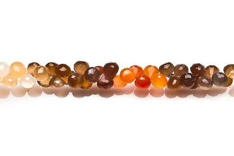 Moonstone Multi Color Onion Faceted Natural Beads