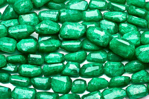 Moonstone Green Nuggets Faceted Coating Beads