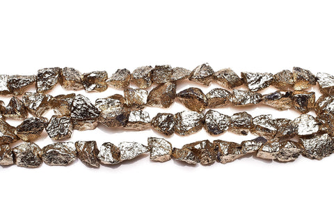 Pyrite Silver Nuggets Rough Coated Beads