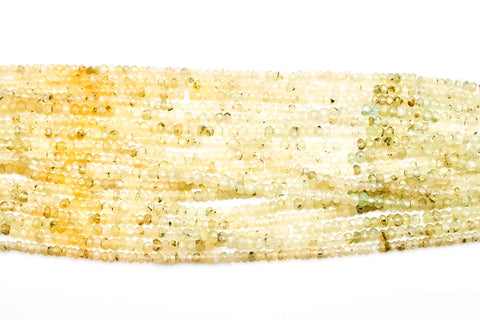 Prehnite Green Rondelle Faceted Natural Beads