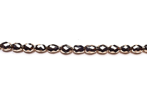 Pyrite Silver Rice Faceted Coating Beads
