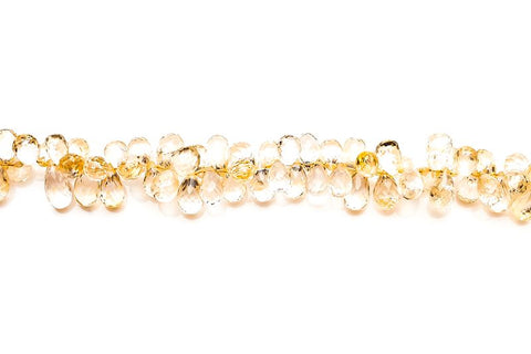 Citrine Yellow Drop Faceted Natural Beads