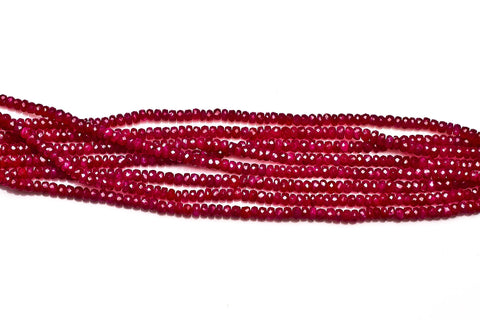 Ruby Red Rondelle Faceted Dyed Beads