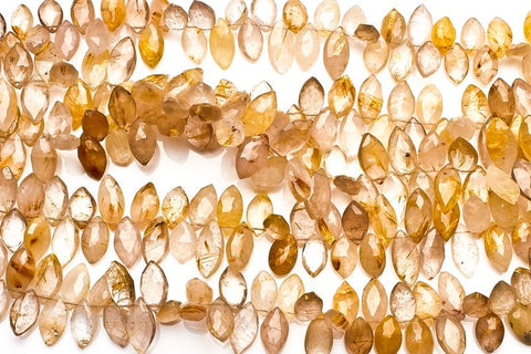 Golden Rutile Shaded Yellow Marquise Faceted Natural Beads