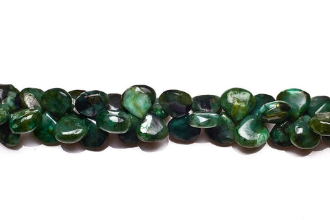 Emerald Green Heart Smooth Natural Beads