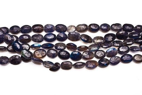 Labradorite Blue Oval Faceted Heat Treated Beads
