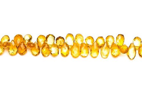Citrine Yellow Pear Faceted Natural Beads