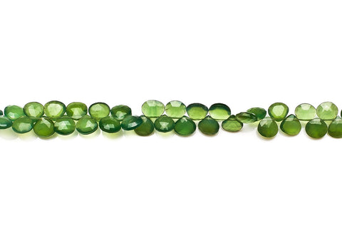 Green Agate Green Heart Faceted Natural Beads