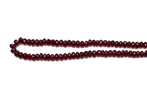 Garnet Red Rondelle Faceted Natural Beads